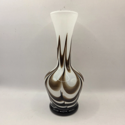 Vintage 1970s Opaline Florence Empoli Glass Vase — Possibly Vetreria Barbieri | Rare Italian Art Glass | Excellent Condition