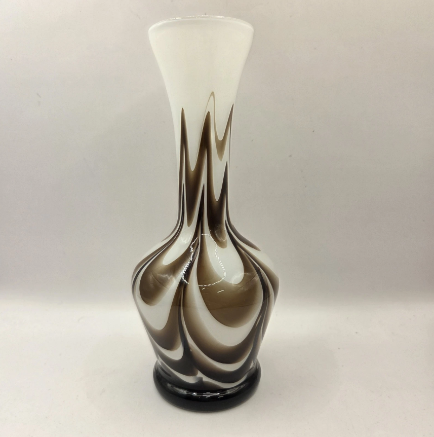 Vintage 1970s Opaline Florence Empoli Glass Vase — Possibly Vetreria Barbieri | Rare Italian Art Glass | Excellent Condition