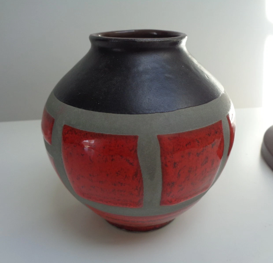 Vintage West German Art Pottery Vase — Mid Century Modern | Unique Rare Find | Excellent Condition