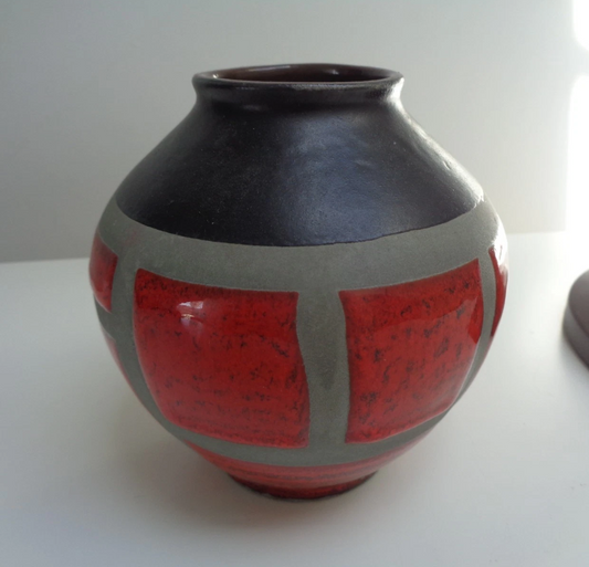 Vintage West German Art Pottery Vase — Mid Century Modern | Unique Rare Find | Excellent Condition