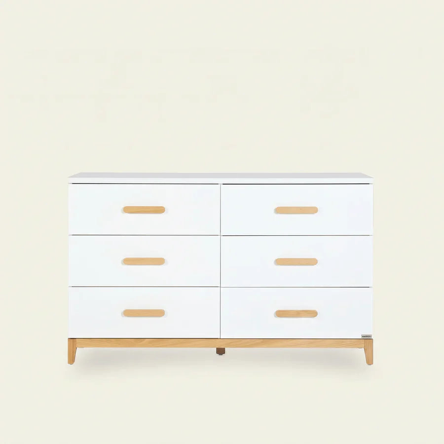 dadada LaLa Big 6-drawer Dresser - White/Natural